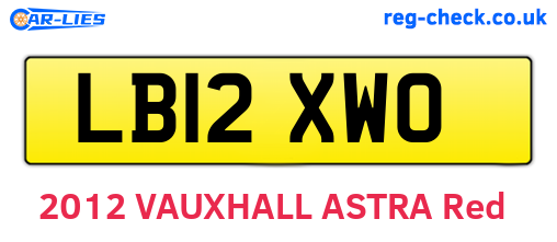 LB12XWO are the vehicle registration plates.