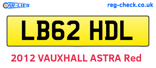 LB62HDL are the vehicle registration plates.