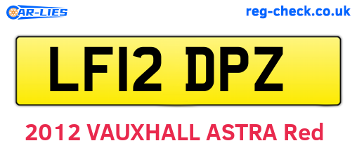 LF12DPZ are the vehicle registration plates.