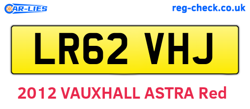 LR62VHJ are the vehicle registration plates.