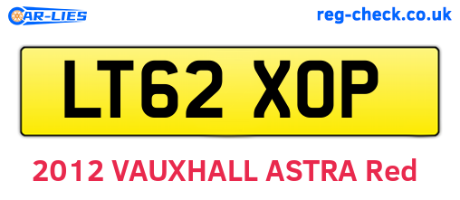 LT62XOP are the vehicle registration plates.