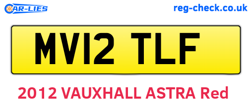 MV12TLF are the vehicle registration plates.