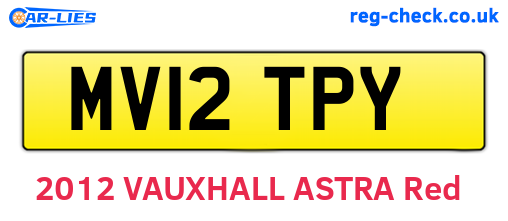 MV12TPY are the vehicle registration plates.
