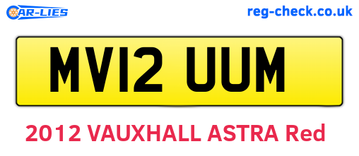 MV12UUM are the vehicle registration plates.