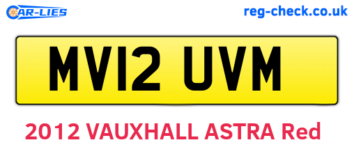 MV12UVM are the vehicle registration plates.