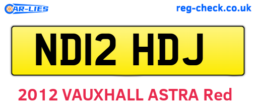 ND12HDJ are the vehicle registration plates.