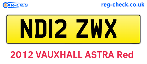 ND12ZWX are the vehicle registration plates.