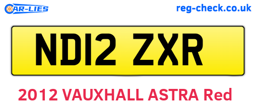 ND12ZXR are the vehicle registration plates.