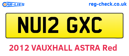 NU12GXC are the vehicle registration plates.