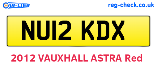 NU12KDX are the vehicle registration plates.