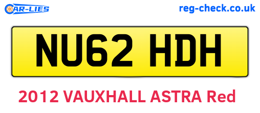 NU62HDH are the vehicle registration plates.