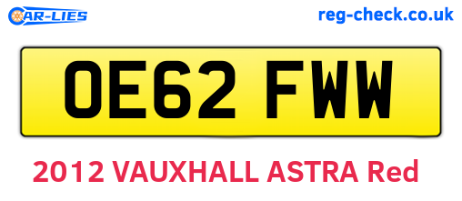 OE62FWW are the vehicle registration plates.