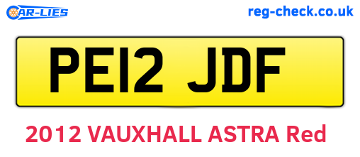 PE12JDF are the vehicle registration plates.