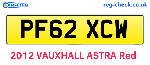 PF62XCW are the vehicle registration plates.