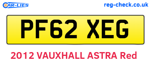 PF62XEG are the vehicle registration plates.