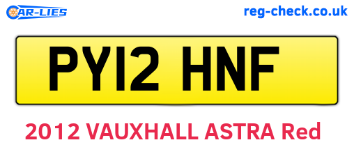 PY12HNF are the vehicle registration plates.