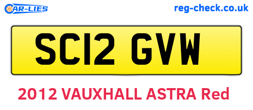 SC12GVW are the vehicle registration plates.