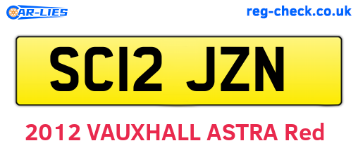 SC12JZN are the vehicle registration plates.
