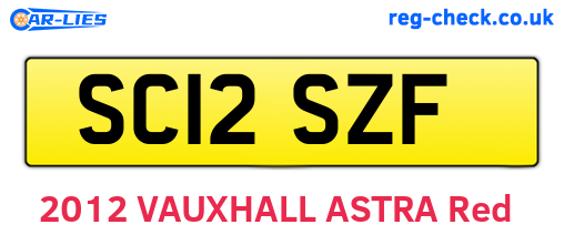 SC12SZF are the vehicle registration plates.