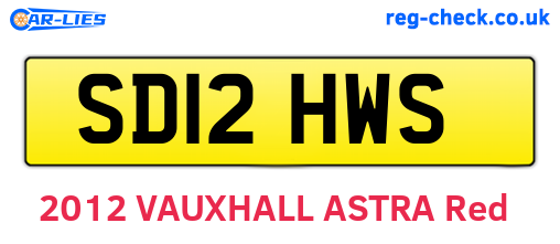 SD12HWS are the vehicle registration plates.