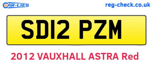 SD12PZM are the vehicle registration plates.