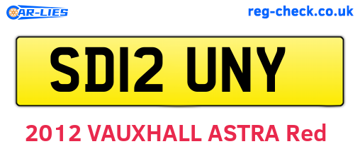 SD12UNY are the vehicle registration plates.