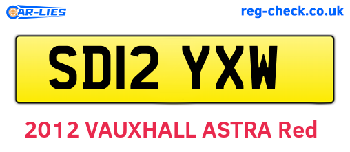 SD12YXW are the vehicle registration plates.