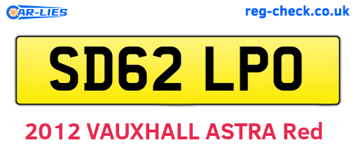SD62LPO are the vehicle registration plates.