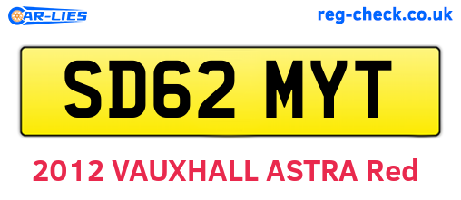 SD62MYT are the vehicle registration plates.