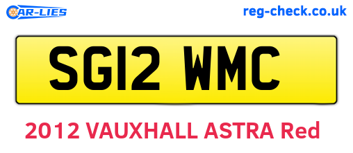 SG12WMC are the vehicle registration plates.