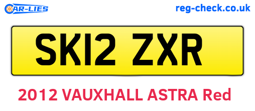 SK12ZXR are the vehicle registration plates.