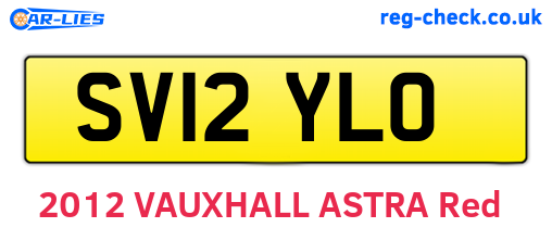 SV12YLO are the vehicle registration plates.