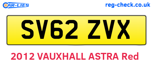 SV62ZVX are the vehicle registration plates.
