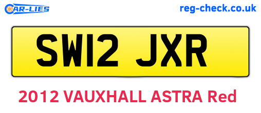 SW12JXR are the vehicle registration plates.