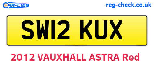 SW12KUX are the vehicle registration plates.
