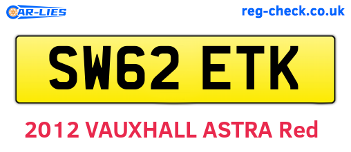 SW62ETK are the vehicle registration plates.