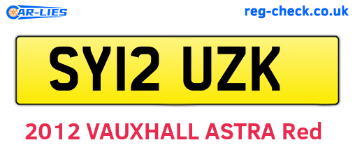 SY12UZK are the vehicle registration plates.