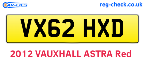 VX62HXD are the vehicle registration plates.