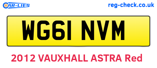 WG61NVM are the vehicle registration plates.