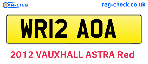 WR12AOA are the vehicle registration plates.
