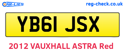 YB61JSX are the vehicle registration plates.