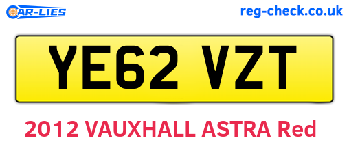 YE62VZT are the vehicle registration plates.