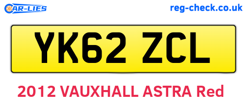 YK62ZCL are the vehicle registration plates.