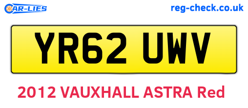 YR62UWV are the vehicle registration plates.