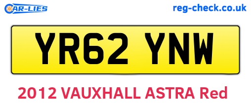 YR62YNW are the vehicle registration plates.