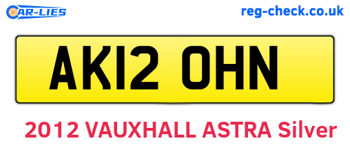 AK12OHN are the vehicle registration plates.