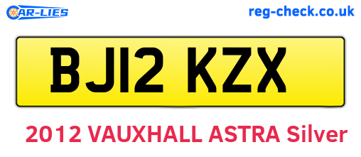 BJ12KZX are the vehicle registration plates.