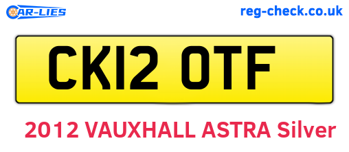 CK12OTF are the vehicle registration plates.