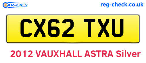 CX62TXU are the vehicle registration plates.