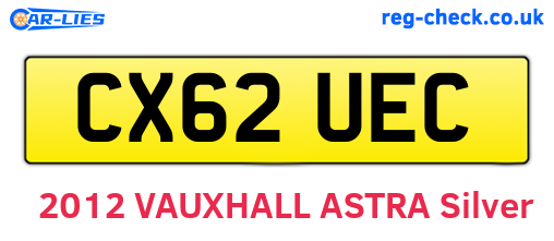 CX62UEC are the vehicle registration plates.